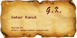 Geher Kanut névjegykártya